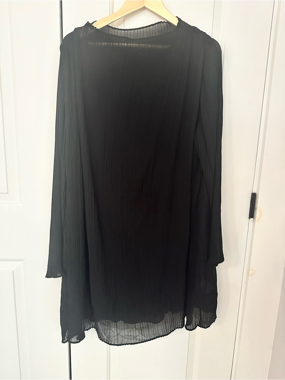 Banana Republic Black Pleated Midi Shift Dress